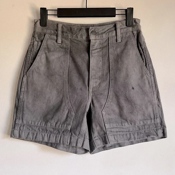 Madewell x MN Dye Studio Workwear Utility Shorts in Dark Gray Denim Size 24 XXS - Picture 2 of 14